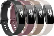 Yisica [4 Pack] Sport straps for Fitbit Inspire HR Straps for Women Men, Soft Classic TPU Adjustable Comfortable Replacement Strap Wriststraps for Fitbit Inspire 2/HR/Ace 3/Ace 2