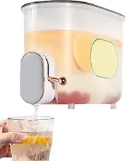 Drinks Dispenser 5L Fridge Jug Drinks Chiller Beverage Dispenser with Tap for Teas Juices Water Milk Fruit Teapot (Grey with Gold Faucet) Drink Dispenser