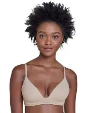 [Skarlett Blue] Prestige Wirefree Push Up Plunge Bra in Beige