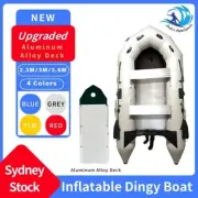 Dingy 2.3M/3M/3.6M Inflatable Boat with Aluminum Deck Heavy Duty PVC Dinghy