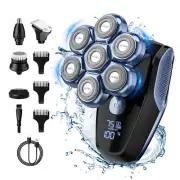 SEJOY 5 in1 Electric Razor Wet Dry 6/7 Head Shaver Bald Men Trimmer Grooming Kit