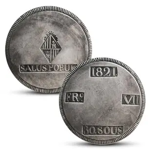 1821瑞士手表硬幣星期五SALUSPOPUE 外國硬幣收藏歐洲錢幣古幣