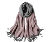 Ladies'Classic Checked Scarf With Thicker Fringed Shawl - 8