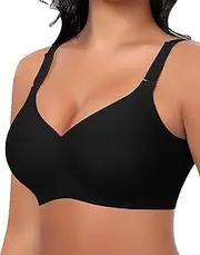 [Ganado] Seamless Bras for Women No Underwire V Neck Wireless Bras Push Up Support Padded Bralette Comfort T Shirt Bra