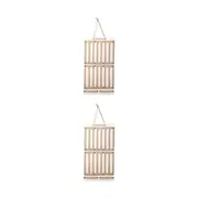 Fasola Hair Accessories Storage Hanging Bag Ethereal Hanging Claw Clip Organizer Headband Holder- Large, Coffee Color X2Pack