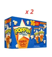 Poppin Microwave Popcorn Triple Butter 100G X 16 X 2