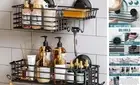 Shower Caddy Suction Cup 2 Pack with Hooks and Soap holder, Heavy Duty Shower