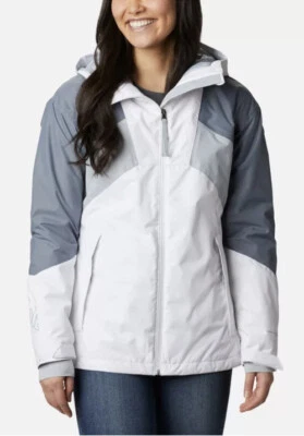 Alpine Diva Insulated Ski Columbia Jacket White Ash Cirrus Grey Women Sz S NWT
