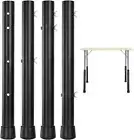 4 Packs Table Leg Extenders, Adjustable Table Leg Risers, Black Heavy Duty Steel