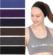 [Folora] 6Pcs Stretchy Elastic Headbands, Cotton Sports Hairband for Women Girls, Suitable for Yoga, Pilates, Running, Cycling