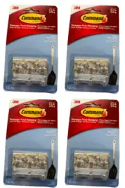 3M Command Small Utensil Hooks 3 Hooks & 4 Small Adhesive Strips 4 Pack