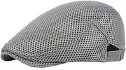 [Lifup] Unisex Mesh Newsboy Hat Breathable Summer Flat Cap Adjustable Gatsby Ivy Golf Cabbie Hat