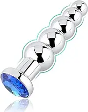 Sexbaby 5 Balls Metal Anal Beads Blue Jewelry Butt Plug Anal Trainer Toys Fetish Kinky Sex Love Tools for Couple Lover