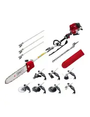 [Giantz] 4-Stroke Hedge Trimmer Chainsaw With Brush, Cutter & Whipper