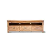 Gloriosa ETU Entertainment TV Unit 170cm 3 Drawer Solid Mango Wood - Honey Wash