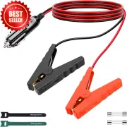 Car Cigarette Lighter Extension Cable 12V-24V 1M Alligator Clips 16AWG Plug