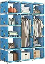 Sufeasdf Aimeryup Clubhouse Wardrobe Cloth Metal 2-Hanging 9-Grid Portable Folding Partitioned Storage Inn 111.5X44.5X177CM(Size:111.5X44.5X177CM,Color:G)