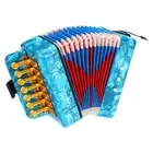 Accordion 10 Keys Bass Button Accordion Mini Musical Instrument Sky Blue