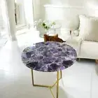 24" Elegant Amethyst Square Coffee Table Top Corner Side Living Room Table Decor
