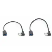 90 Degree Super Speed USB Male to Female Extension Cable Cord