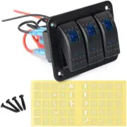 3 Gang On-Off Blue LED Toggle Rocker Switch Panel Circuit Breaker Car Truck Boat (for: Subaru)