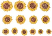 OFFIGAM 14Pcs Sunflower Embroidery Appliques for DIY Clothing Repair Decorative Sewing Patches for All Fabrics Supplies Unique for Craft Lovers