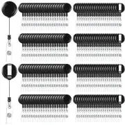 300 Pcs Retractable Badge Reels Bulk, Black Retractable Badge Clip ID Holder ...