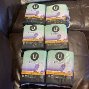 U By Kotex Overnight Maxi Pads With Wings 14 Each 6 Packs