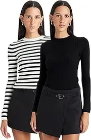 [DeFacto] Women's Long Sleeve Blouses & Tunics Pullover Women's Winter Sweater