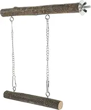 ORFOFE 1 Set Wooden Bird Swing for Parrots Durable Parakeet Perch Plaything Natural Bird Perch for Training Chewing for Parrots Macaws Finches Budgies
