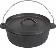 Camping Pot, Cast Iron Heating Evenly Non Stick Outdoor Cooking Pot with Lid, Multipurpose Durable Camping Cook Pot, for Picnic, Hiking, BBQ