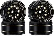 4PCS Black Coated Brass 1.0 Inch Wheel Rims 39g -2.65mm for 1/24 1/18 RC Crawler Cars Axial SCX24 AX24 TRX4M FCX24 Upgrade Parts (Black)
