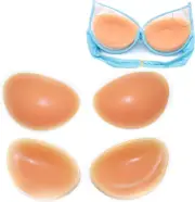 Silicone Bra Inserts Pads, Push up Bra Insert, Beige, 1 Pair