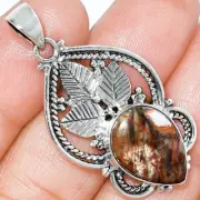 Natural Rosetta Picture Jasper 925 Sterling Silver Pendant Jewelry P-1258