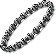 Apocalyptic-K Magnetic Hematite Bracelet，6/8MM，Magnetic Bracelet with Rhinestones,Antistatic，Eliminate static electricity，