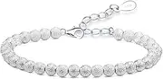 Chain Bracelets,Silver Bracelet,Fashion Bangle,Sterling Silver Bracelet For Women,Women 925 Sterling Silver Bracelet Matte Silver Beads Bracelet Exquisite Ladies Bracelet Sterling Silver Jewellery Gif
