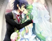 Anime code geass boy girl kiss wedding Playmat Gaming Mat