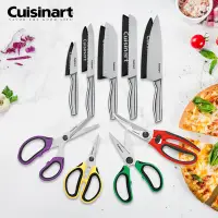 在飛比找Yahoo奇摩購物中心優惠-Cuisinart 廚房不銹鋼刀具+刀套10件組+廚房料理不