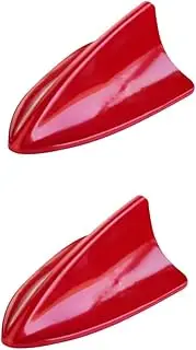 ETHZZLE 2pcs Car Antenna Universal Antenna Vehicle Roof Aerial Radio Signal Cable Shark Fin Aerial Car Aerial Red