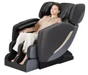 Massage Chair, Full Body Zero Gravity Chair Auto Modes, 8 Fix Point Black & Grey