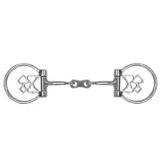 Showman Gambler Stainless Steel D-Ring Dog Bone Snaffle Bit