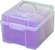 DimyFew Photo Storage Box Card Storage Case with Handle Craft Storage Box for Greeting Cards, Colorful