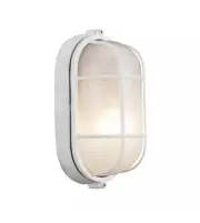 Trans Globe Lighting 8.25 in. 1-Light White Oval Bulkhead Outdoor Wall Light