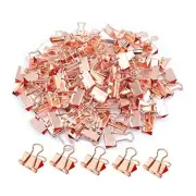 Binder Clips, Mini Paper Clip, Small Paper Clamps 15mm (5/8 inch), Rose Gold