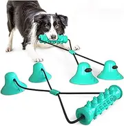 TPR Pet Dog Toy Toothbrush Chew Toy For Dogs Small Large Puppy Toys Sucker Toys Teething Stick Toy Dog Accessories Biting Toy cleaning expends energy grinding teeth (Color : 2Suction Cup Blue)