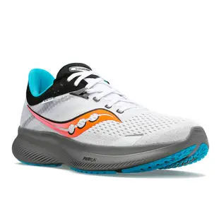 【SAUCONY】慢跑鞋/運動鞋/休閒鞋/男鞋 緩衝避震 原廠貨 RIDE 16-白色/岩石灰