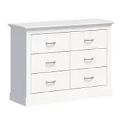 Cosmoliving Ashford Chest of Drawers White 3+3 Drawers Dresser