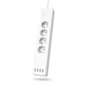 Wifi Smart Power Strip, 4 Outlets, Ind. Control, Surge Protection, 4 USB