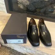 Allen Edmonds Pesaro Mens US 12 Black Leather Loafers Shoes Italy New Box 54210