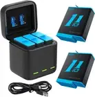 TELESIN 2-Pack Battery Charger for GoPro Hero 11 Hero 10 Hero 9 Black,SD Card